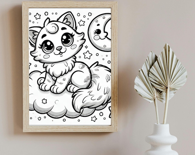 Happy Cartoon Puppy Coloring Page | Fun & Easy Printable for Kids | Digital Download | Hempy Natural