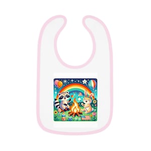 Miami Baby Bib - Contrast Trim Bib | Soft Infant Bib by Hempy Natural