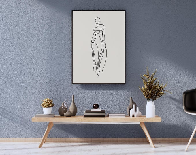 Minimalist & Modern Line Art | Elegant Printable Wall Decor | Digital Download | Hempy Natural
