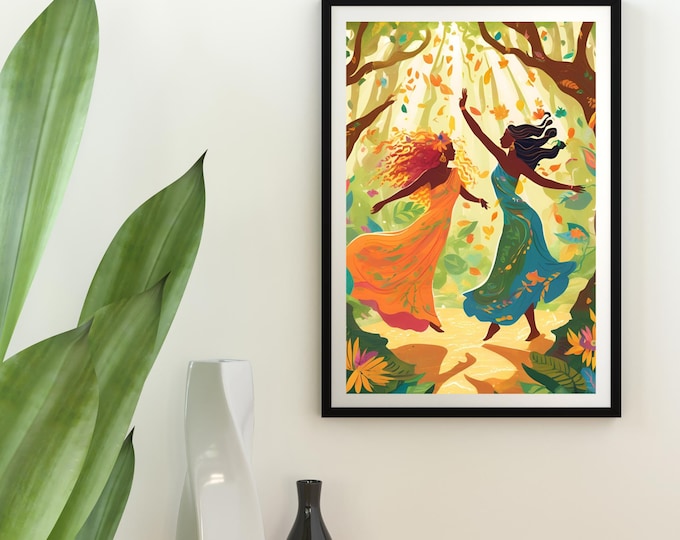 Whispers of the Wild Dance in Autumn | Enchanted Printable Wall Art | Digital Download  | Hempy Natural