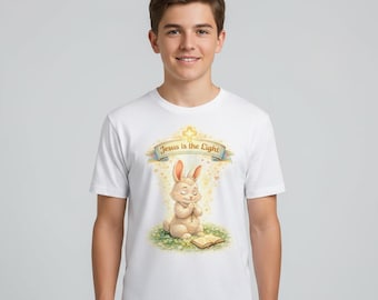 イエスは光であるウサギのTシャツ | クリスチャンキッズシャツ