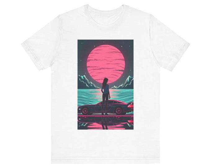 Retro Sunset Graphic Tee: Vintage Car T-Shirt - Summer Vibes