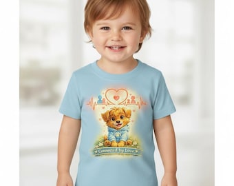Durch Liebe verbunden Welpen Baby Shirt niedlichen Hund Kleinkind Tee weich Geschenk