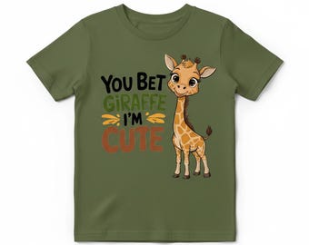 You Bet Giraffe I'm Cute Youth T-Shirt | Cute Giraffe Kids Tee