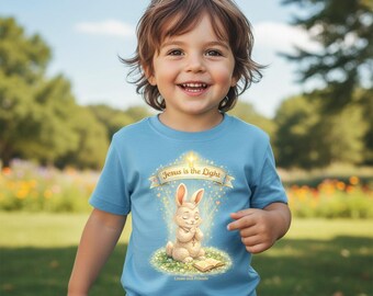 ベビークリスチャンTシャツ｜イエスは光、うさぎTシャツ