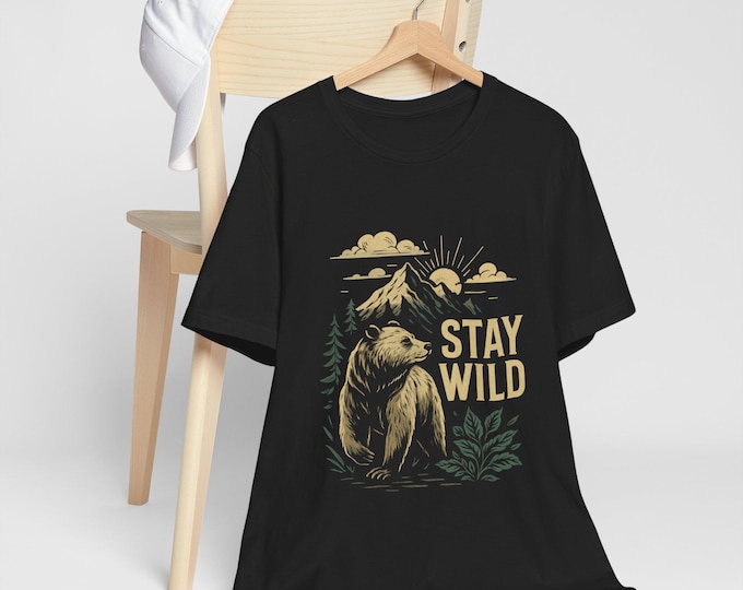 Stay Wild Bear Graphic Tee: Unisex Adventure Shirt
