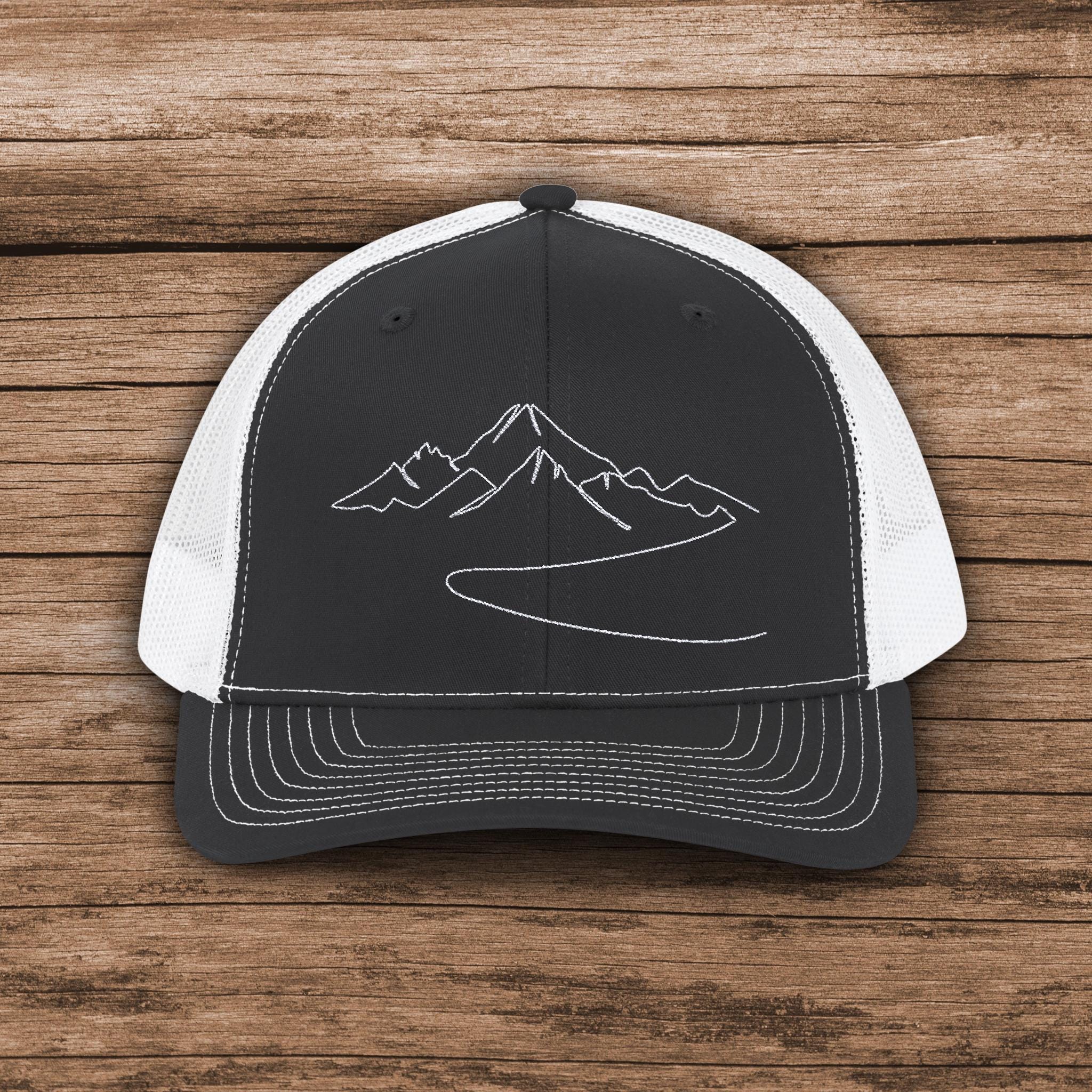 Mountain & Tree Outdoor Trucker Hat - Breathable Mesh Baseball Cap For Hiking, Camping, Fishing (Men & Women)