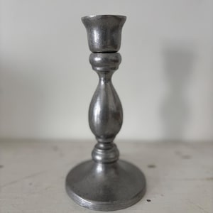 Vintage Pewter Candleholder Vintage Pewter Candlestick Colonial Decor Early American Decor Pewter Decor Table Decor Primitive Taper Candle