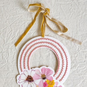 Pressed Flower Wreath Embroidery Kit image 1