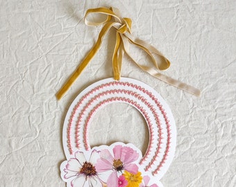 Pressed Flower Wreath Embroidery Kit