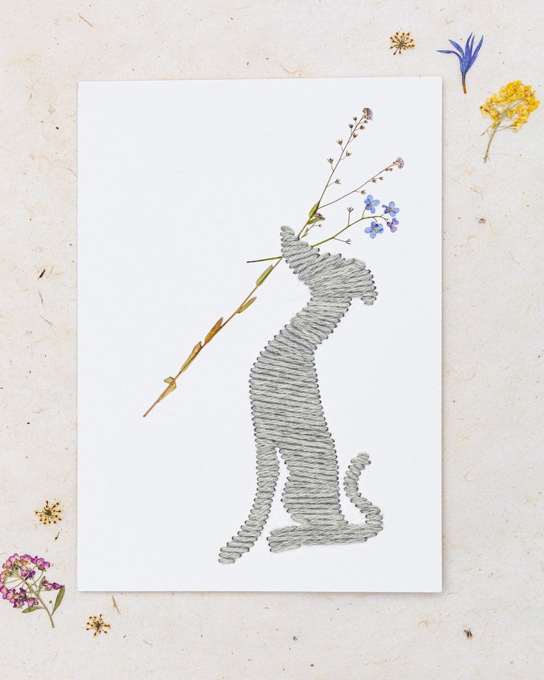 Dog & Wildflowers Embroidery Kit image 1