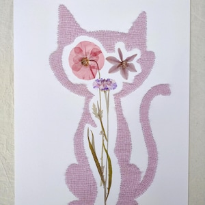 Large Pink Cat Giclee Print