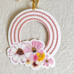 Pressed Flower Wreath Embroidery Kit image 2