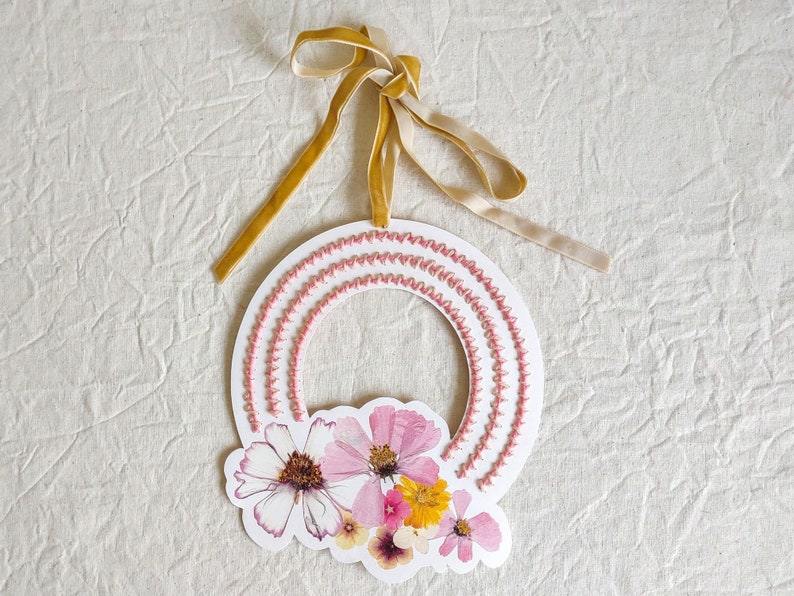 Pressed Flower Wreath Embroidery Kit image 3