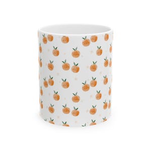 Oranges Ceramic Mug, Cute Fruit Kitchen Drinkware, Citrus Lover Gift, Small Fruit Design Tea Cup, Fun Orange Beverage Mug, Fruit Decor