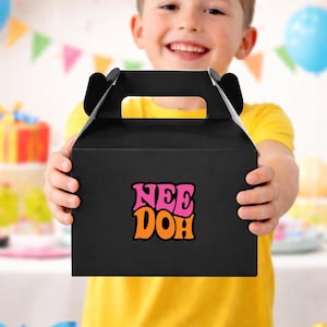 Needoh birthday party boxes cute fidget box for party favors party boxes gable boxes for candy or fidgets nice ice cube Needoh fidget toy