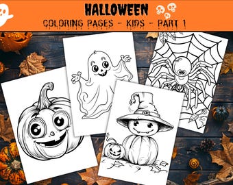 Disegni da colorare di Halloween per bambini: attività spettrali stampabili (download digitale)