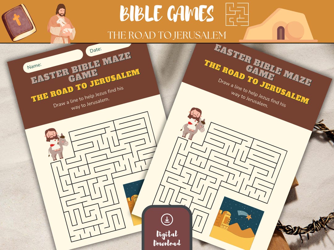 Palm Sunday Maze: Road to Jerusalem Easter Activity (digital