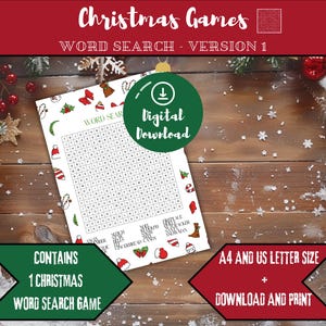 Woordzoekpuzzel kerst | Leuke kinderactiviteit | Afdrukbare game | Feestelijk bedankje | Vakantieplezier | Klasspel | Woordzoeker