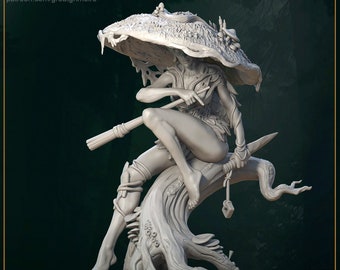 The Mushroom Nymph Great Grimoire Miniature 3D Resin Printed 28-32mm
