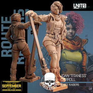 32mm Route Runner Joan Carroll by Unit 9 Tabletop Pathfinder Sci-Fi Cyberpunk Resin Printed