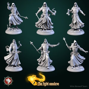 32mm Male Masked Clerics by White Werewolf Tavern Choose Your Figure Tabletop D&D Fantasy Resin Printed