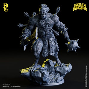 32mm Berserker Faces of a Dying World Mork Bork theme by Flesh of Gods Tabletop D&D Fantasy Resin Printed