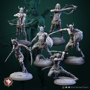 32mm Male Wood Elf by White Werewolf Tavern Choose Your Figure Tabletop D&D Fantasy Resin Printed