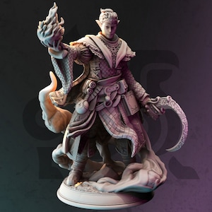 32/75mm Yunas Drow Moon Sorcerer by DM Stash Tabletop D&D Fantasy Resin Printed