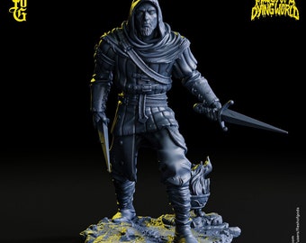 32mm Night Prowler Rogue Faces of a Dying World Mork Bork theme by Flesh of Gods Tabletop D&D Fantasy Resin Printed