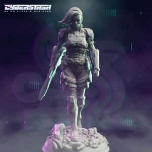 32/75mm Female SWAT Officer Svetlana &quot;Angel Eyes&quot; Kyrlenko by Cyberstash Tabletop D&D Fantasy Sci-Fi Cyberpunk Resin Printed