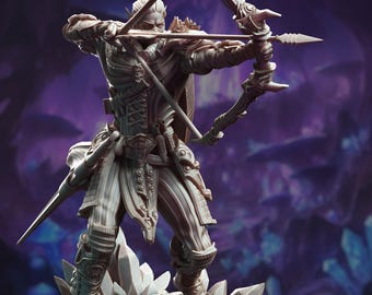 32/75mm Male Drow Ranger of the Reaches by DM Stash Tabletop D&D Fantasy Resin Printed