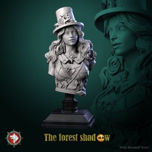 Stylish Betty Steampunk Bust by White Werewolf Tavern Tabletop D&D Fantasy Resin Printed