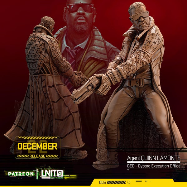 32mm Quinn Lamonte by Unit 9 Tabletop Pathfinder Fantasy Cyberpunk Resin Printed