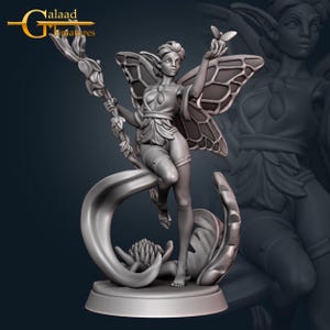 32mm Fairy Elf Druid Miniature by Galaad Tabletop D&D Fantasy Resin Printed