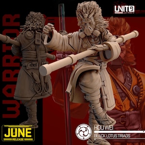 32mm Hou Wei by Unit 9 Tabletop Pathfinder Fantasy Sci-Fi Cyberpunk Resin Printed