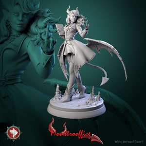 32/75mm Demon Girl/Succubus by White Werewolf Tavern Tabletop D&D Fantasy Resin Printed
