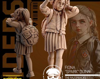 32mm Fiona Quinn by Unit 9 Tabletop Pathfinder Fantasy Shadowrun Cyberpunk Resin Printed
