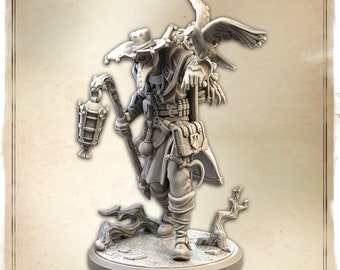 32mm Malakai Del-Raven Plague Doctor by Great Grimoire Tabletop D&D Fantasy Resin Printed