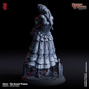 Miniature de femme liée, Flesh of Gods D&D Terror, figurine en résine 32 mm