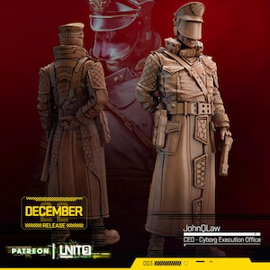 32mm John Q Law by Unit 9 Tabletop Pathfinder Fantasy Cyberpunk Resin Printed Sci-Fi