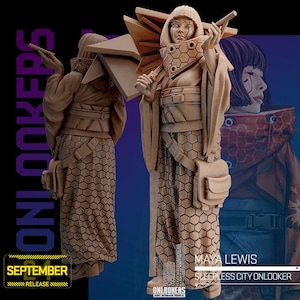 32mm Cyberpunk Maya Lewis by Unit 9 Tabletop Pathfinder Fantasy Cyberpunk Resin Printed