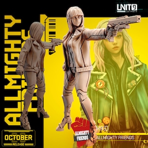 32mm Miko by Unit 9 Tabletop Pathfinder Fantasy Shadowrun Cyberpunk Resin Printed