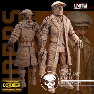 32mm Aiden O&#39;Neil by Unit 9 Tabletop Pathfinder Fantasy Shadowrun Cyberpunk Resin Printed