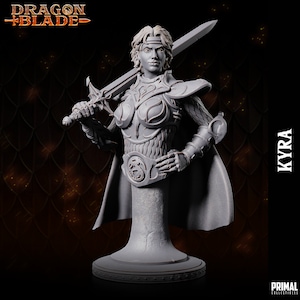 Kyra Female Fighter Bust by Primal Collectibles Tabletop D&D Fantasy Resin Printed
