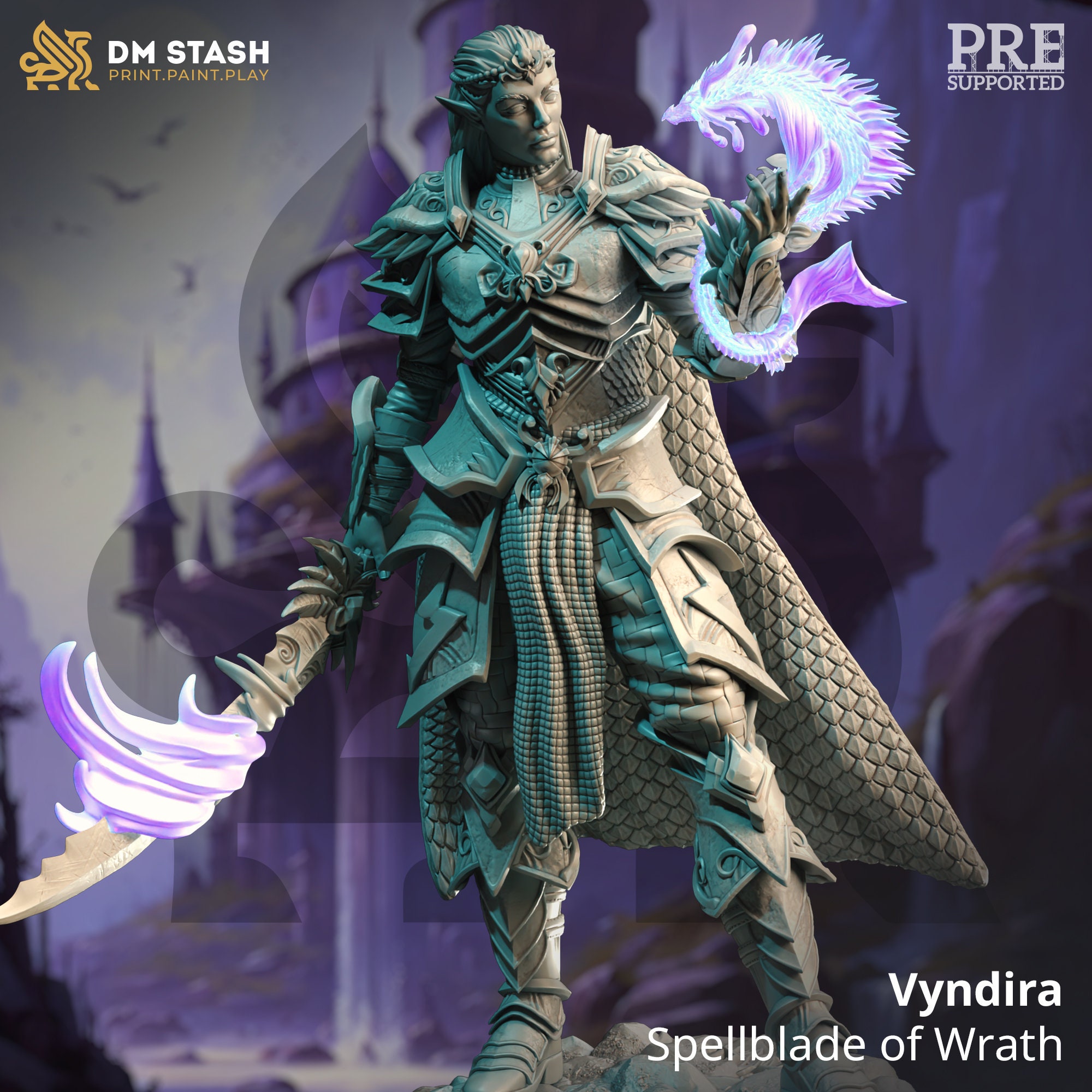 32/75mm Vyndira Elven Spellblade by DM Stash Tabletop D&D