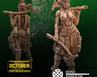 32mm Revna Female Cyberpunk by Unit 9 Tabletop Pathfinder Fantasy Sci-Fi Resin Printed
