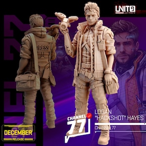 32mm Cyberpunk Logan Hayes by Unit 9 Tabletop Pathfinder Fantasy Cyberpunk Resin Printed
