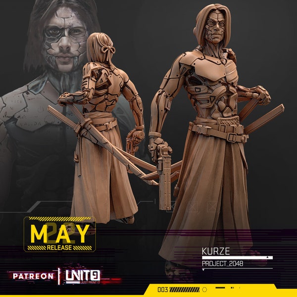 32mm Kurze Project 2048 by Unit 9 Tabletop Pathfinder Fantasy Cyberpunk Resin Printed