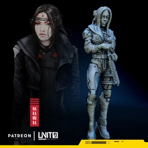 32mm Cyberpunk Yukio Nakamura by Unit 9 Tabletop Pathfinder Fantasy Cyberpunk Resin Printed